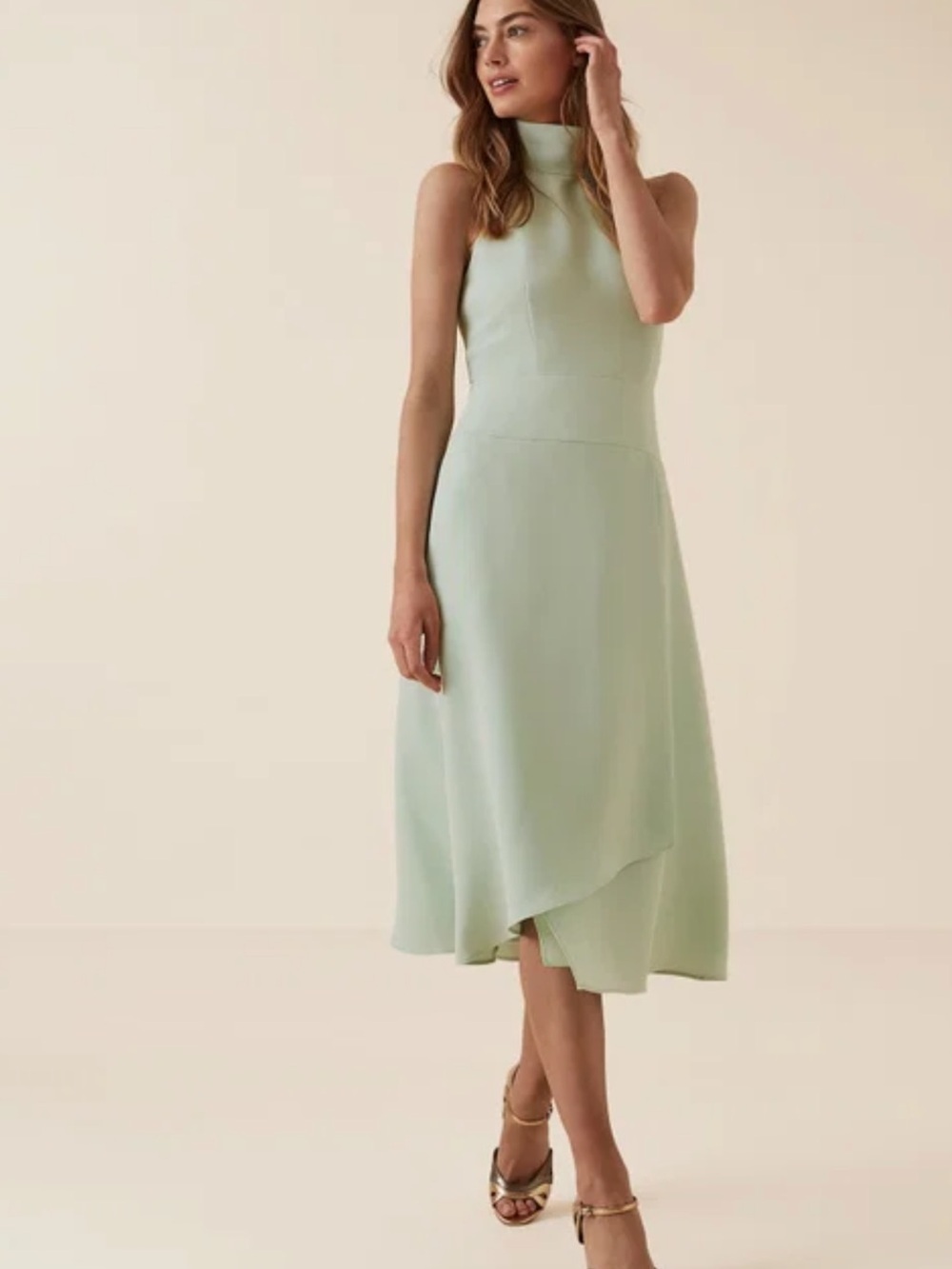 REISS Doriana Open Back Fit And Flare Dress Size 6
